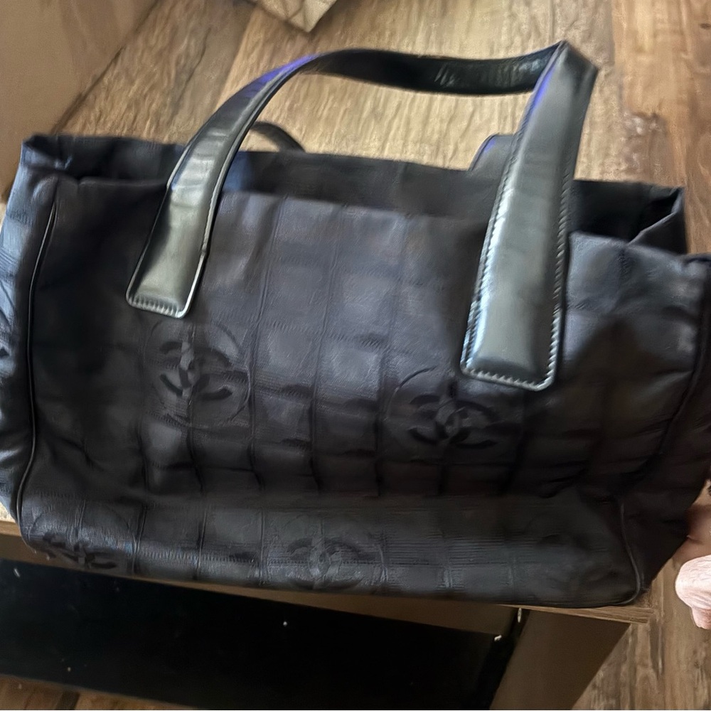Chanel Travel Line Black Nylon Tote Bag